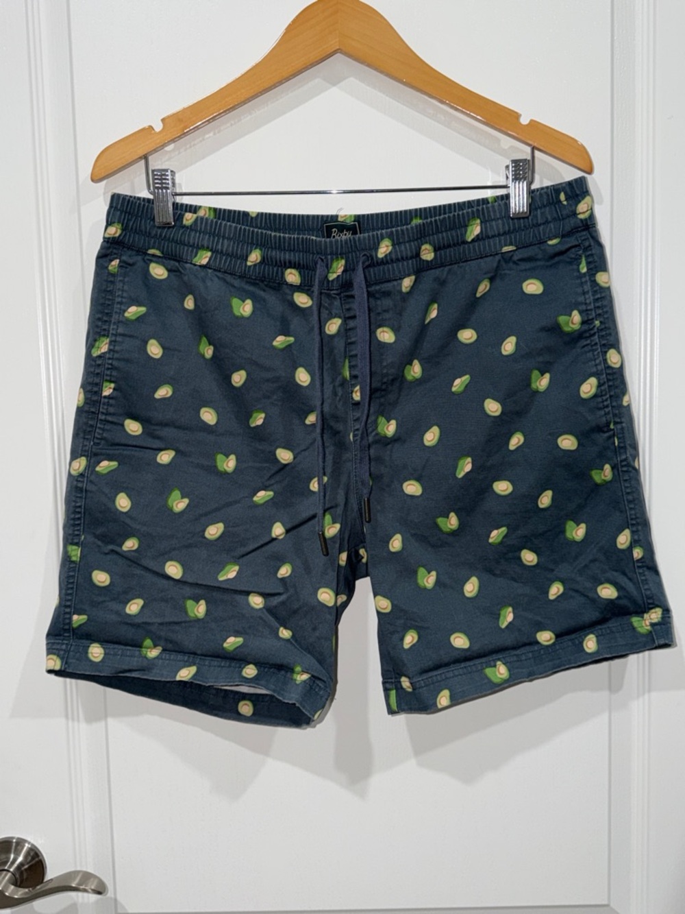 Bixby Nomad Mens Avocado Print Shorts Cotton & Spandex Blend 7” Inseam Size 34